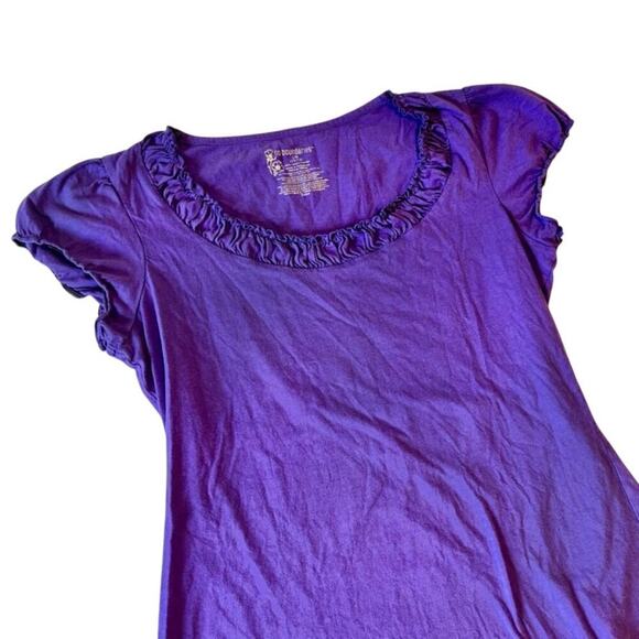 90s Y2K Style Purple Ruffle Scoop Neck Cap Sleeve Feminine Fairy Women's Large - Picture 6 of 10